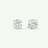 1 TCW Round Cut Moissanite Solitaire Stud Earrings in Gold