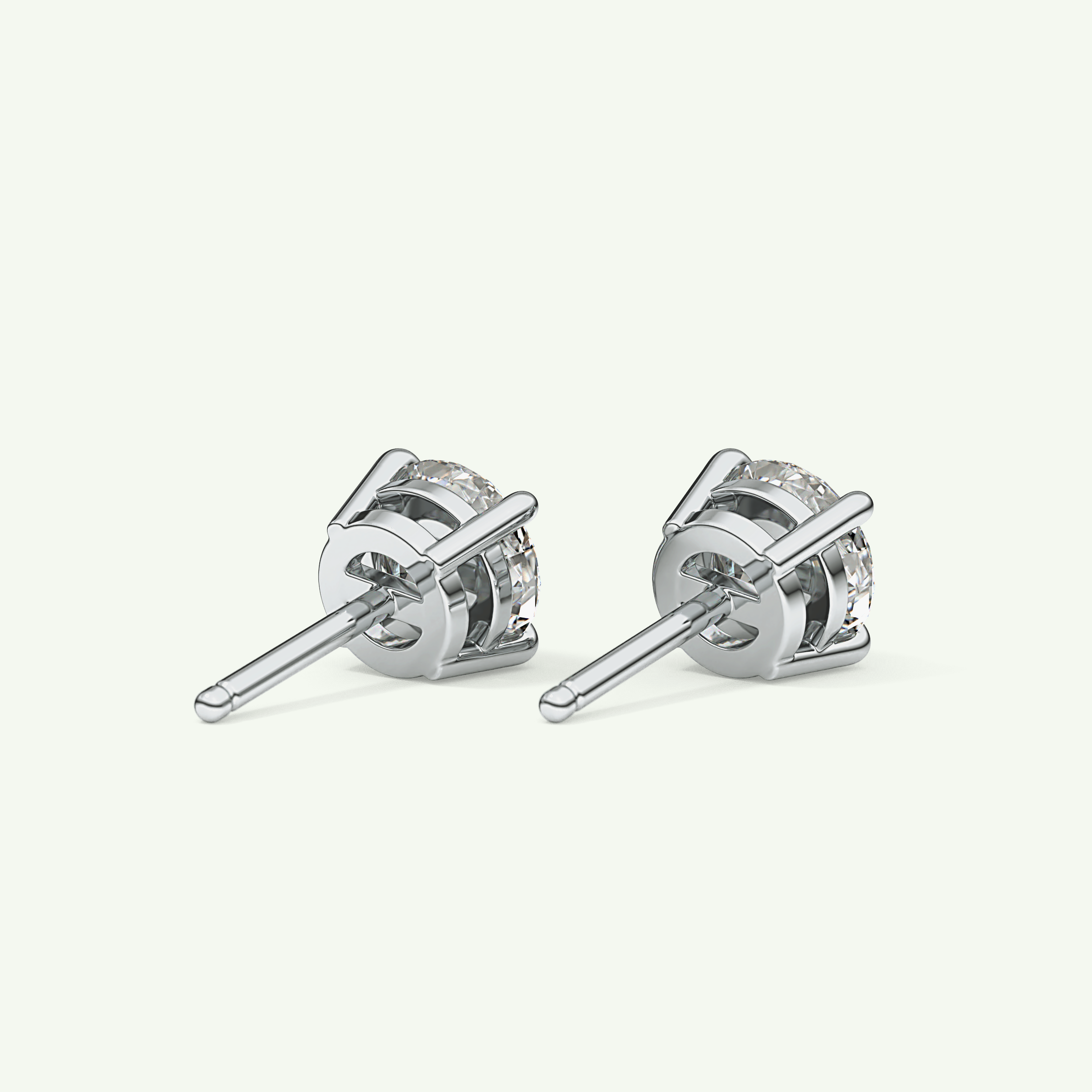 1 TCW Round Solitaire Lab-Grown Diamond Stud Earrings 16
