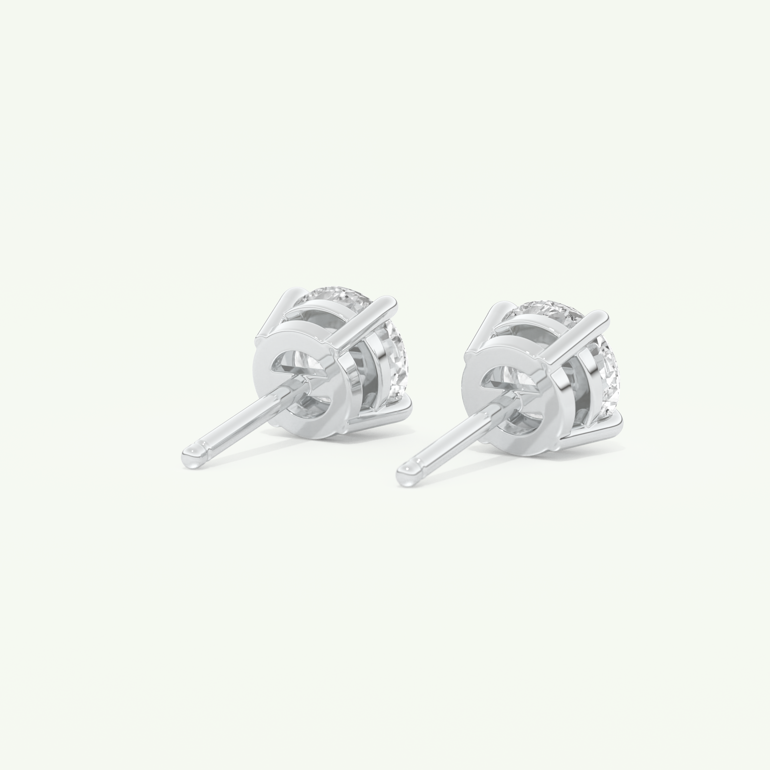 1 TCW Round Cut Moissanite Solitaire Stud Earrings in Gold
