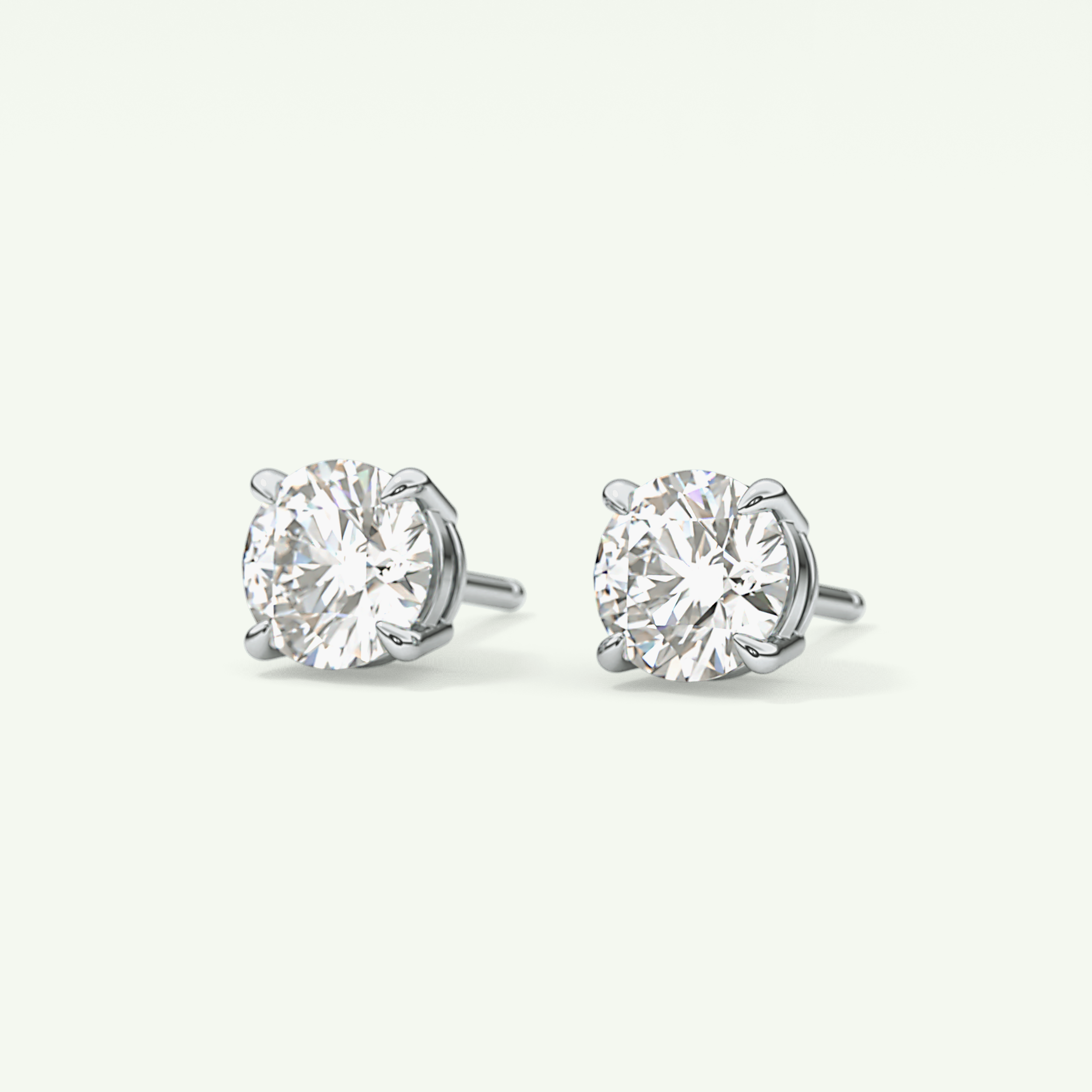 1 TCW Round Solitaire Lab-Grown Diamond Stud Earrings 17