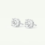 1 TCW Round Cut Moissanite Solitaire Stud Earrings in Gold