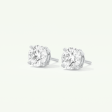 1 TCW Round Cut Moissanite Solitaire Stud Earrings in Gold