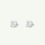 1 TCW Round Solitaire Lab-Grown Diamond Stud Earrings 20