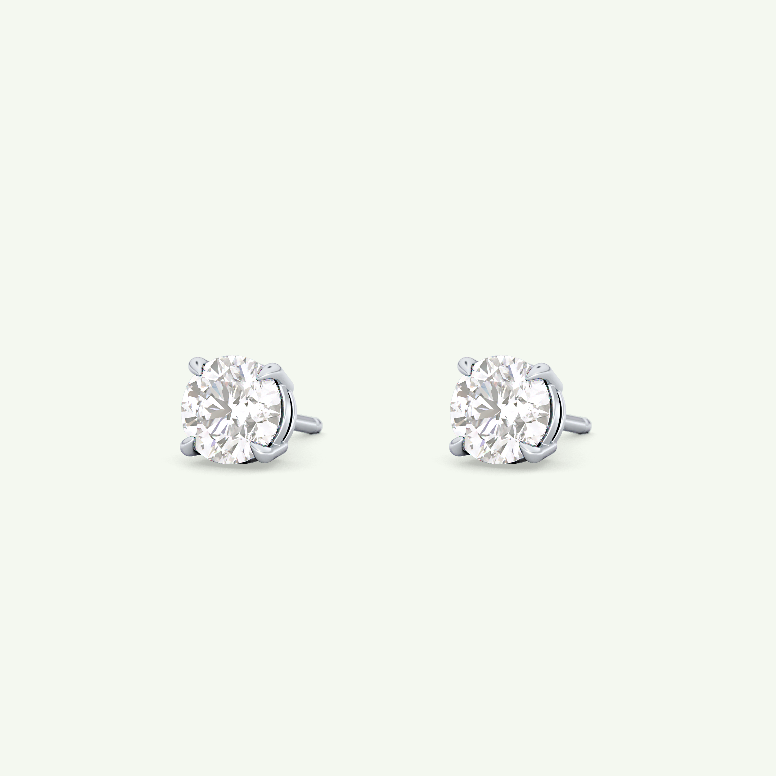 1 TCW Round Solitaire Lab-Grown Diamond Stud Earrings 20