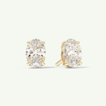 1 TCW Oval Cut Moissanite Solitaire Stud Earrings in Gold