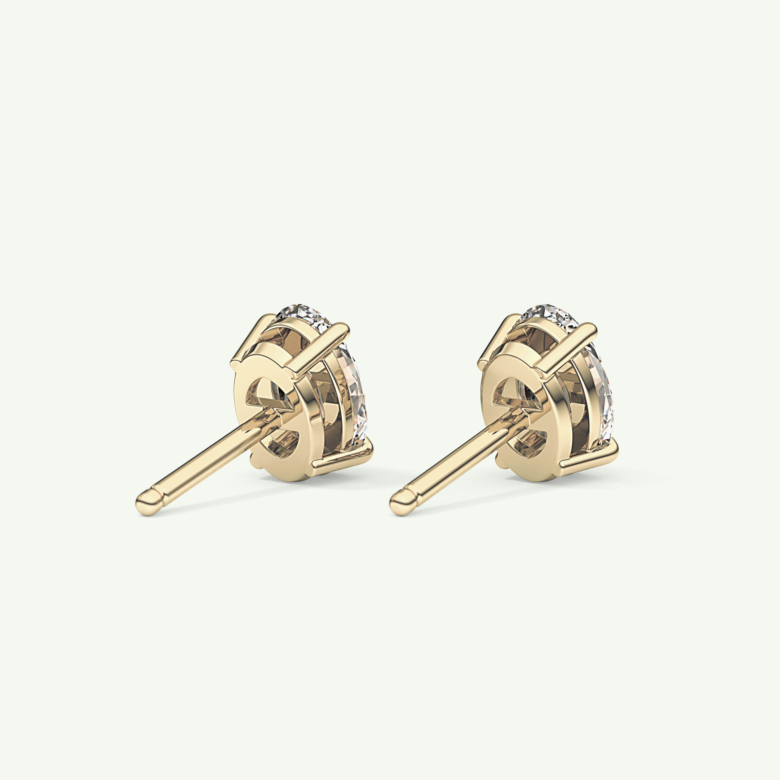 1 TCW Oval Solitaire April-Diamond Stud Earrings 2