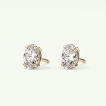 1 TCW Oval Solitaire April-Diamond Stud Earrings 3