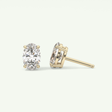 1 TCW Oval Solitaire April-Diamond Stud Earrings 4
