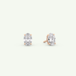 1 TCW Oval Solitaire April-Diamond Stud Earrings 8