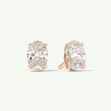 1 TCW Oval Cut Moissanite Solitaire Stud Earrings in Gold