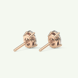 1 TCW Oval Solitaire April-Diamond Stud Earrings 9