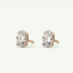 1 TCW Oval Solitaire April-Diamond Stud Earrings 10