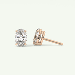 1 TCW Oval Solitaire April-Diamond Stud Earrings 11