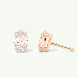 1 TCW Oval Lab-Grown Diamond Stud Earrings