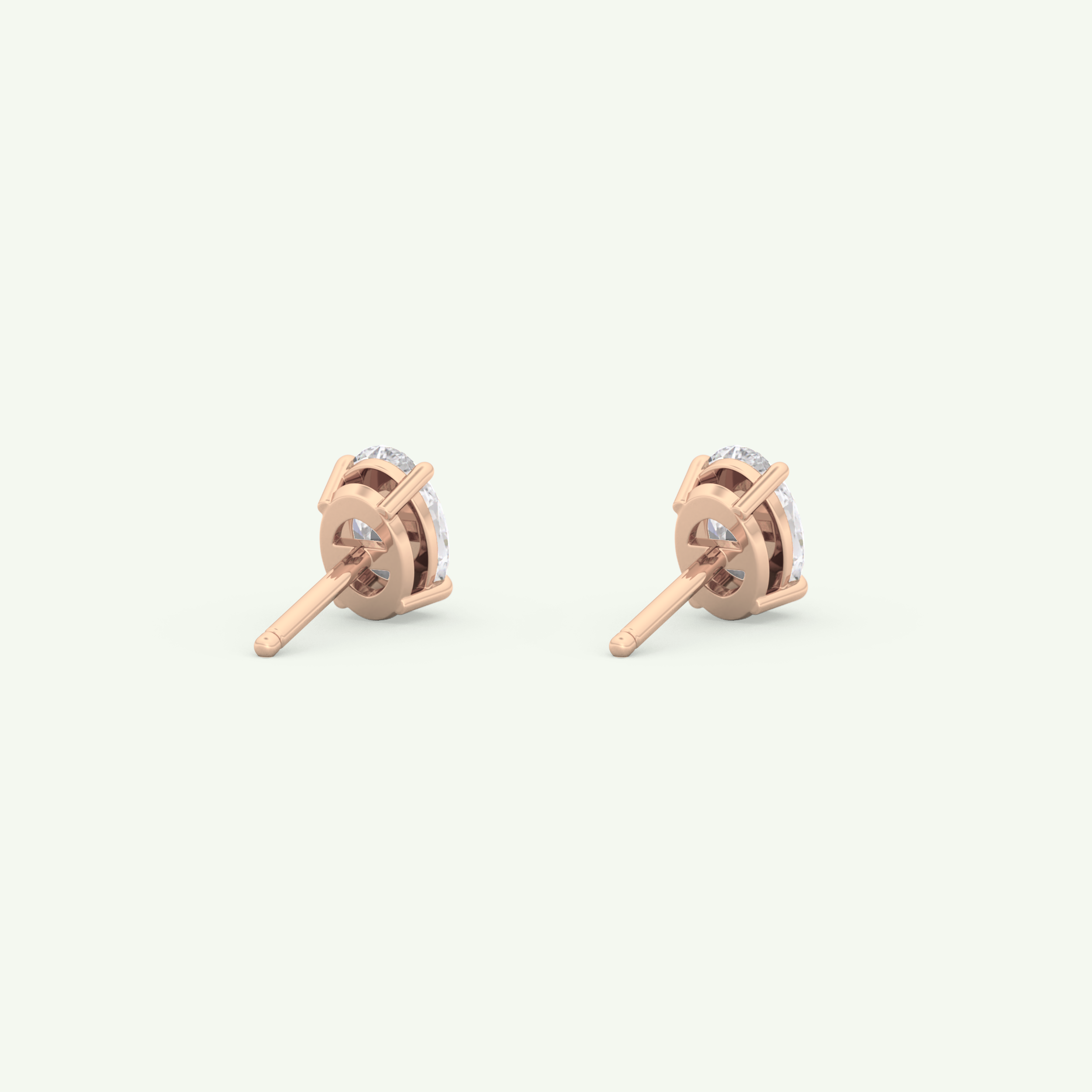 1 TCW Oval Solitaire April-Diamond Stud Earrings 12