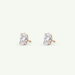 1 TCW Oval Solitaire April-Diamond Stud Earrings 13