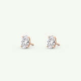 1 TCW Oval Solitaire April-Diamond Stud Earrings 13