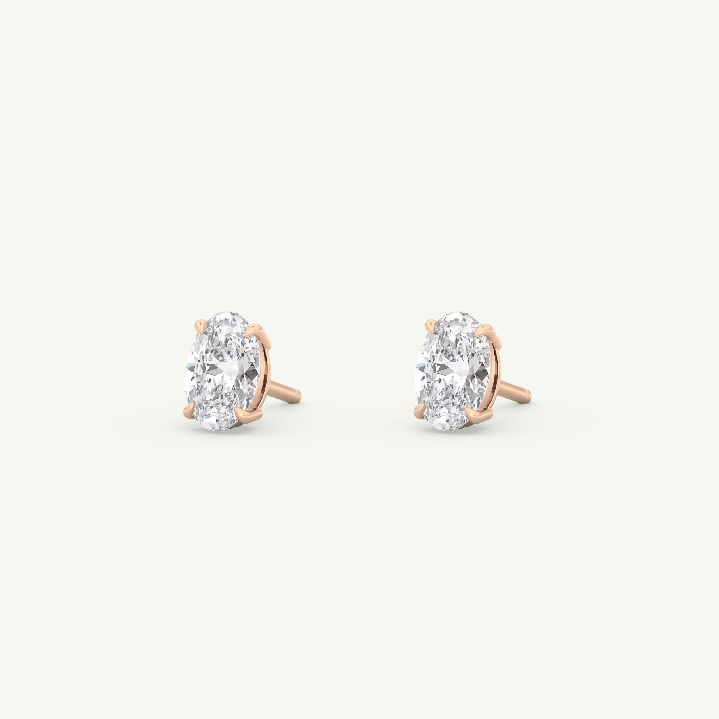 1 TCW Oval Solitaire April-Diamond Stud Earrings 13