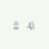 1 TCW Oval Solitaire April-Diamond Stud Earrings 15