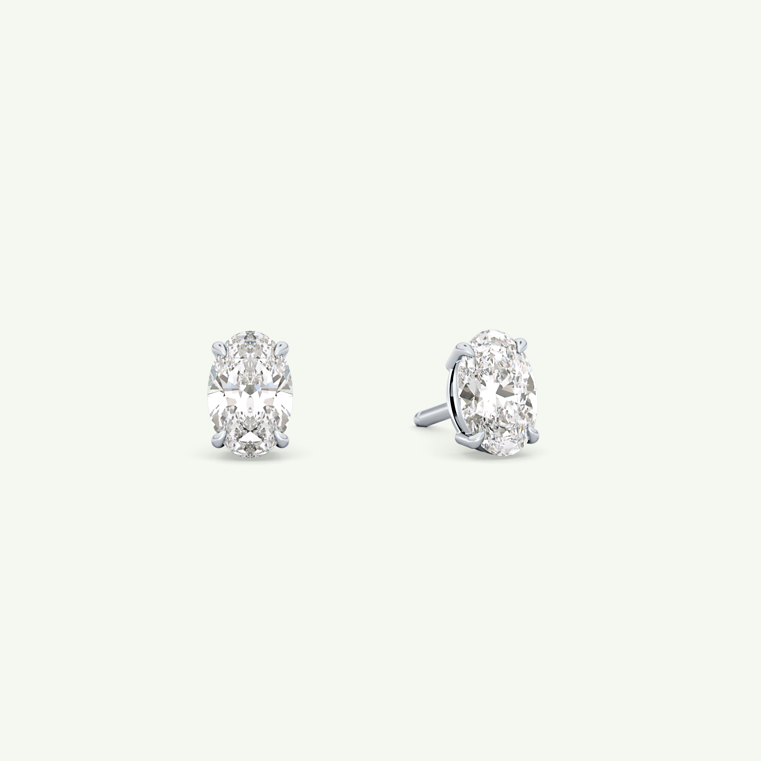 1 TCW Oval Solitaire April-Diamond Stud Earrings 15