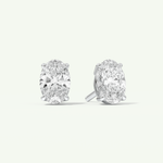 1 TCW Oval Cut Moissanite Solitaire Stud Earrings in Gold