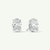 1 TCW Oval Lab-Grown Diamond Stud Earrings