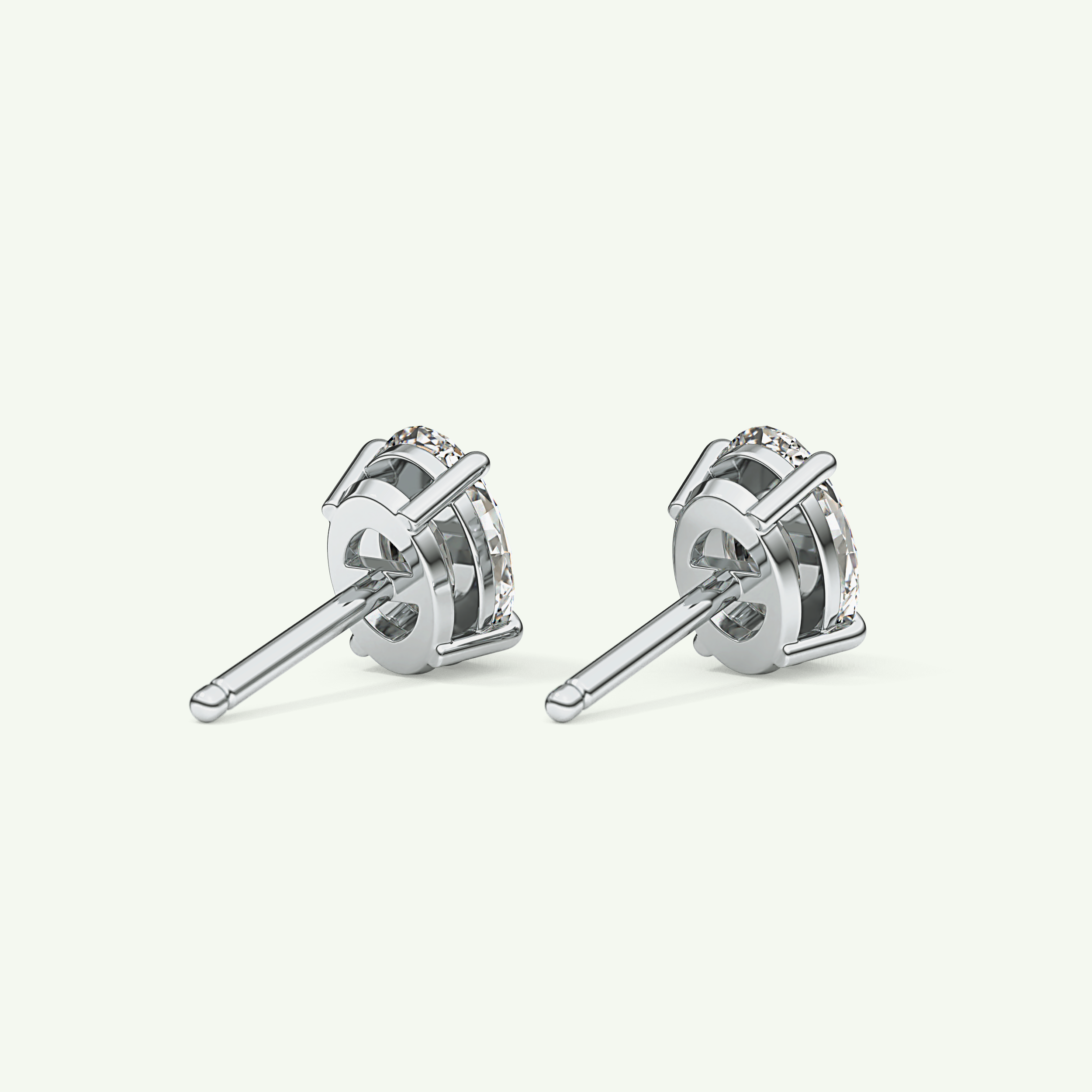 1 TCW Oval Solitaire April-Diamond Stud Earrings 16