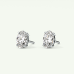1 TCW Oval Solitaire April-Diamond Stud Earrings 17
