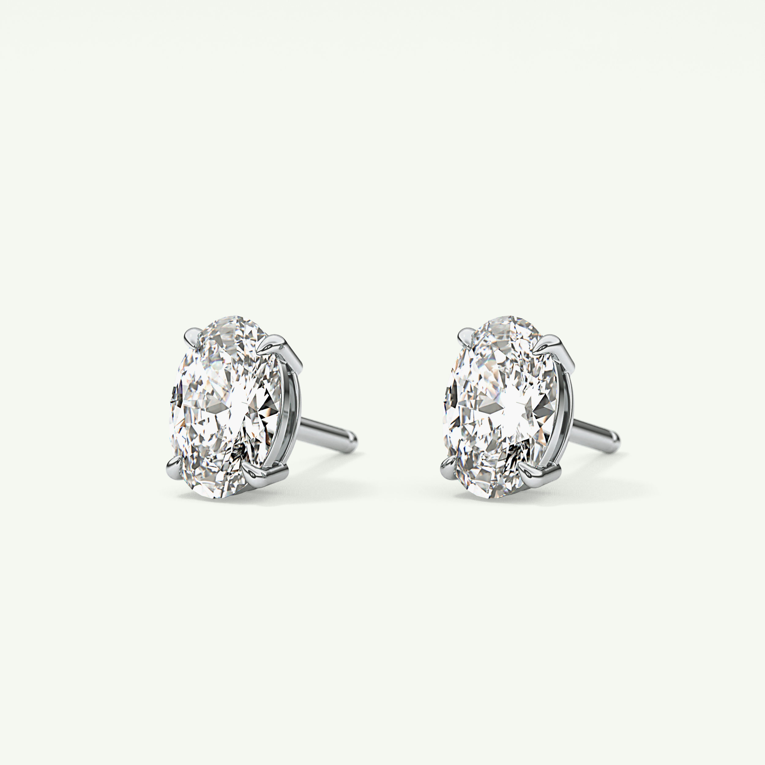 1 TCW Oval Solitaire April-Diamond Stud Earrings 17