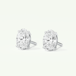 1 TCW Oval Cut Moissanite Solitaire Stud Earrings in Gold
