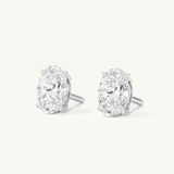 1 TCW Oval Lab-Grown Diamond Stud Earrings