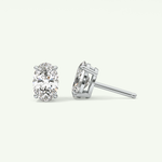 1 TCW Oval Solitaire April-Diamond Stud Earrings 18