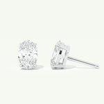 1 TCW Oval Cut Moissanite Solitaire Stud Earrings in Gold