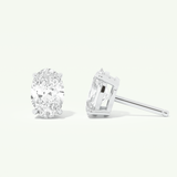 1 TCW Oval Cut Moissanite Solitaire Stud Earrings in Gold