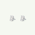 1 TCW Oval Solitaire April-Diamond Stud Earrings 20