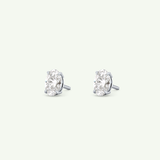 1 TCW Oval Solitaire April-Diamond Stud Earrings 20