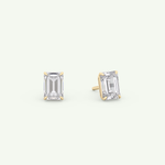 1 TCW Emerald Solitaire Lab-Grown Diamond Stud Earrings 1