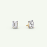 1 TCW Emerald Solitaire Lab-Grown Diamond Stud Earrings 1