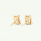 1 TCW Emerald Lab-Grown Diamond Stud Earrings