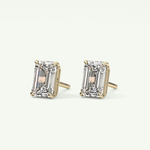 1 TCW Emerald Solitaire Lab-Grown Diamond Stud Earrings 3