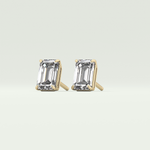 1 TCW Emerald Solitaire Lab-Grown Diamond Stud Earrings 4