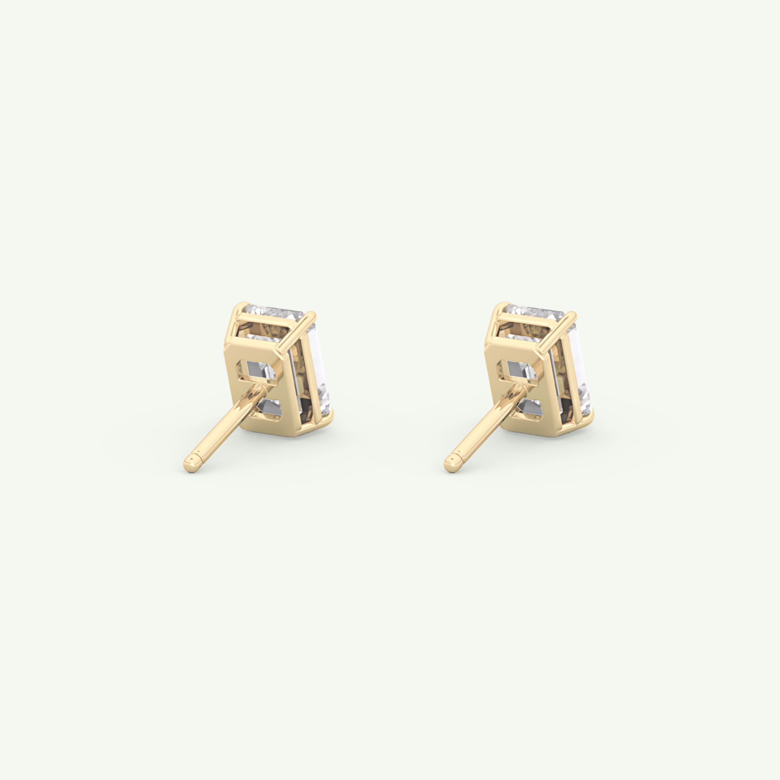1 TCW Emerald Solitaire Lab-Grown Diamond Stud Earrings 5