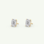 1 TCW Emerald Solitaire Lab-Grown Diamond Stud Earrings 6