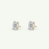 1 TCW Emerald Solitaire Lab-Grown Diamond Stud Earrings 6