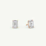 1 TCW Emerald Solitaire Lab-Grown Diamond Stud Earrings 8