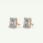 1 TCW Emerald Solitaire Lab-Grown Diamond Stud Earrings 10
