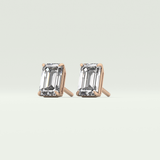 1 TCW Emerald Solitaire Lab-Grown Diamond Stud Earrings 11