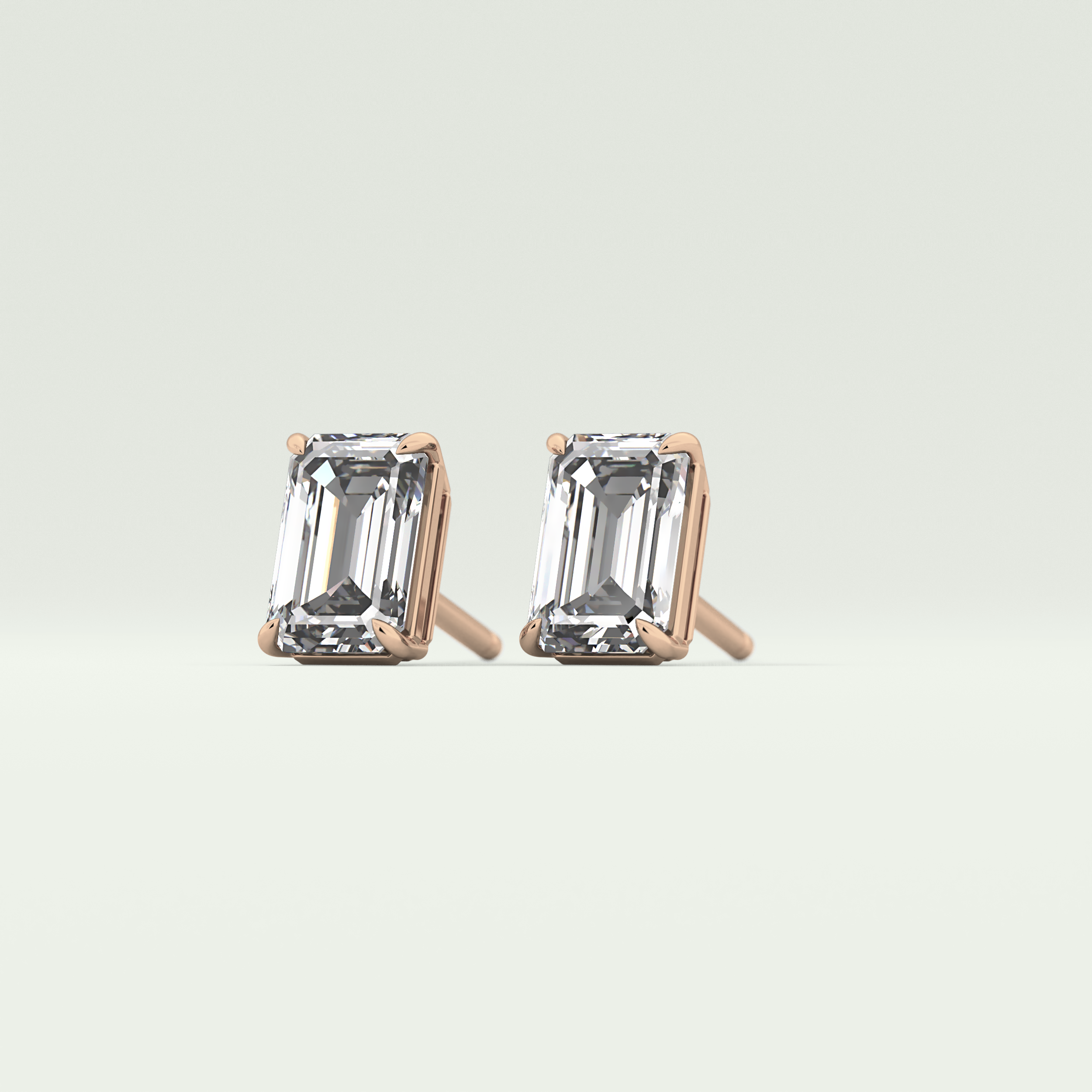1 TCW Emerald Solitaire Lab-Grown Diamond Stud Earrings 11