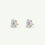 1 TCW Emerald Solitaire Lab-Grown Diamond Stud Earrings 13