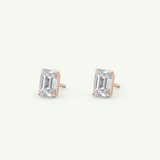 1 TCW Emerald Solitaire Lab-Grown Diamond Stud Earrings 13